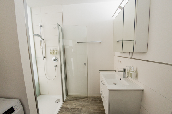 Ferienwohnung mit modernem Bad mit Föhn, Shampoo und Duschgel - BONNYSTAY