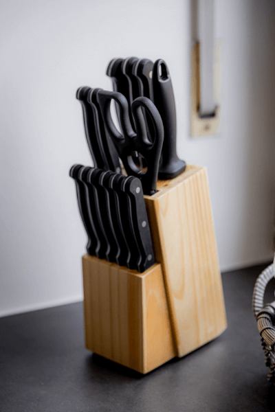 Kitchen with knife block - Holiday flat Passau