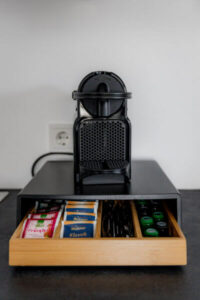 Nespresso coffee machine with coffee