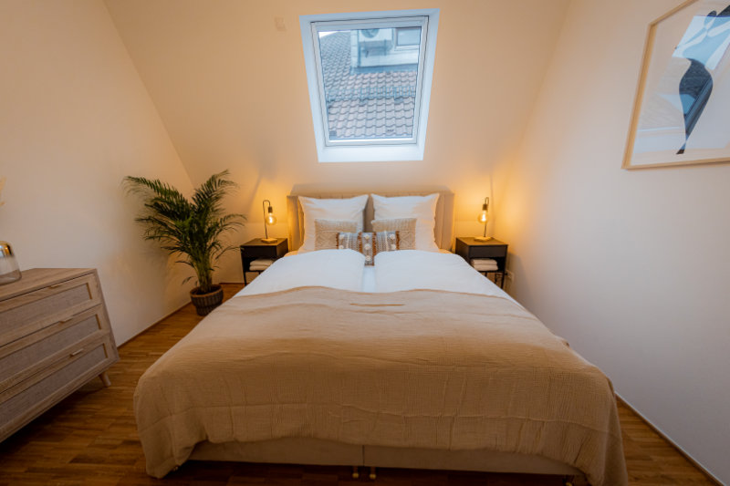 Schlafzimmer mit Doppelbetten in Passau Altstadt